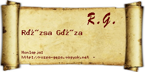 Rózsa Géza névjegykártya