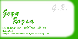 geza rozsa business card