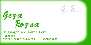 geza rozsa business card